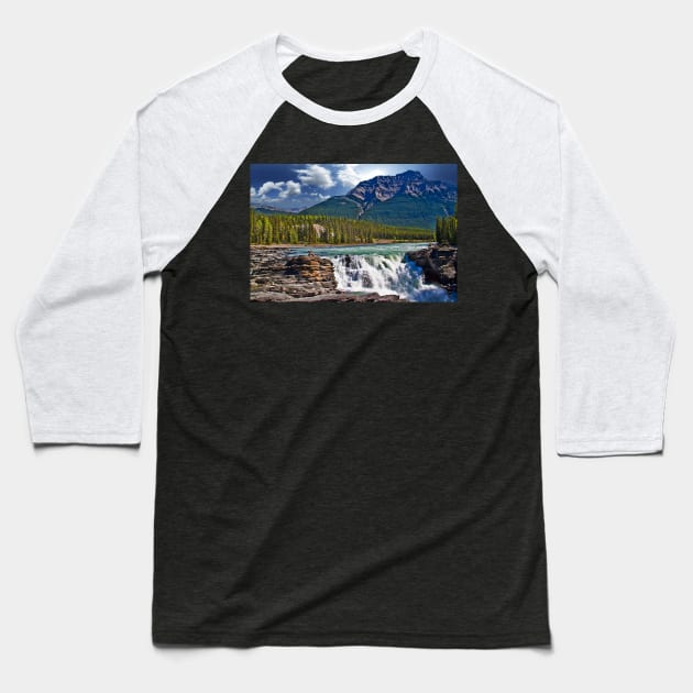 Canada. Jasper National Park. Athabasca Falls. Baseball T-Shirt by vadim19